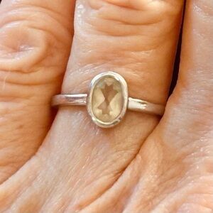 Sterling Silver Selenite Ring Size 6